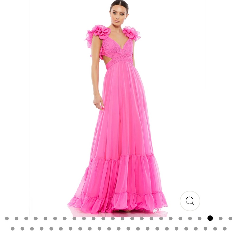 Mac Duggal RUFFLE TIERED CUTOUT EMPIRE WAIST
CHIFFON GOWN